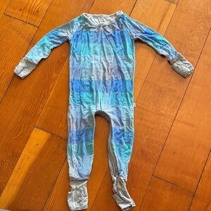 Little Sleepies Crescent Zip Arctic Blue Plaid One Piece